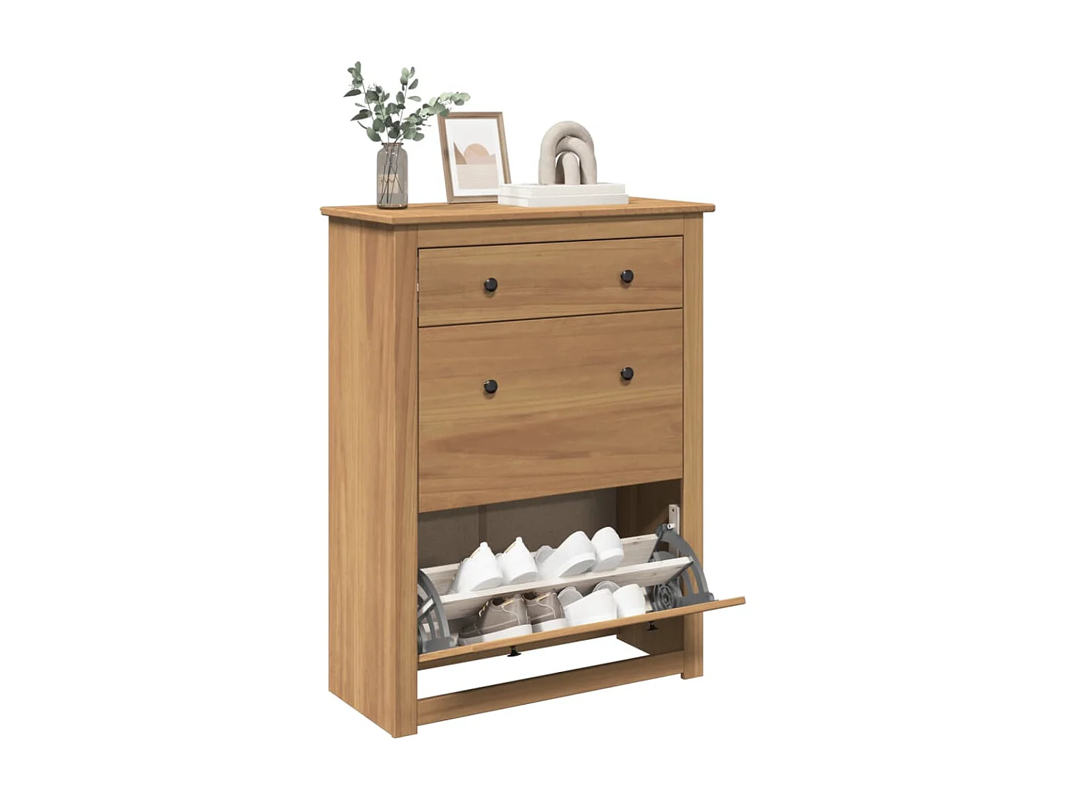 Scarpiera Panama 80x35x105 cm in legno massello di pino