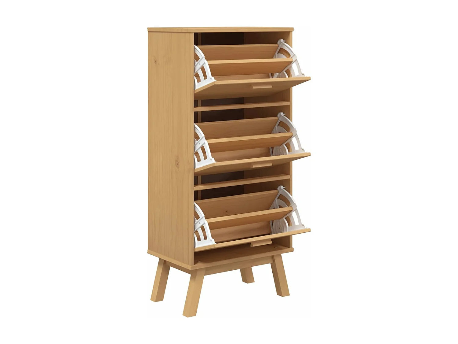 Armoire à chaussures OLDEN marron 55x35x120 cm bois pin massif