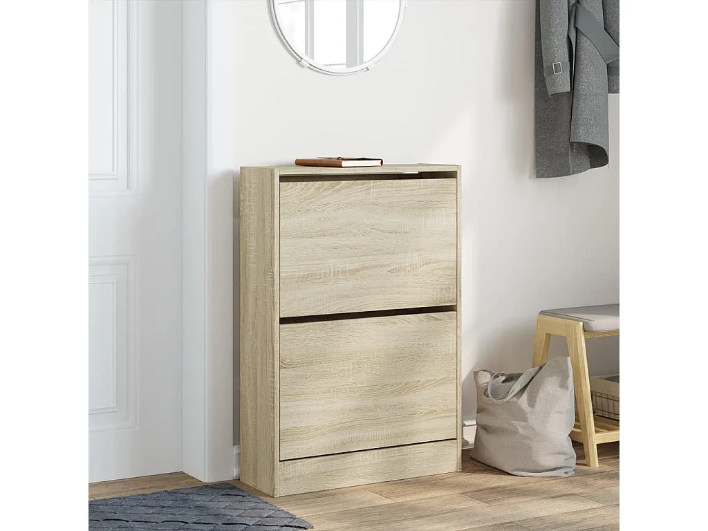 Armoire à chaussures chêne sonoma 60x21x87,5 cm bois ingénierie