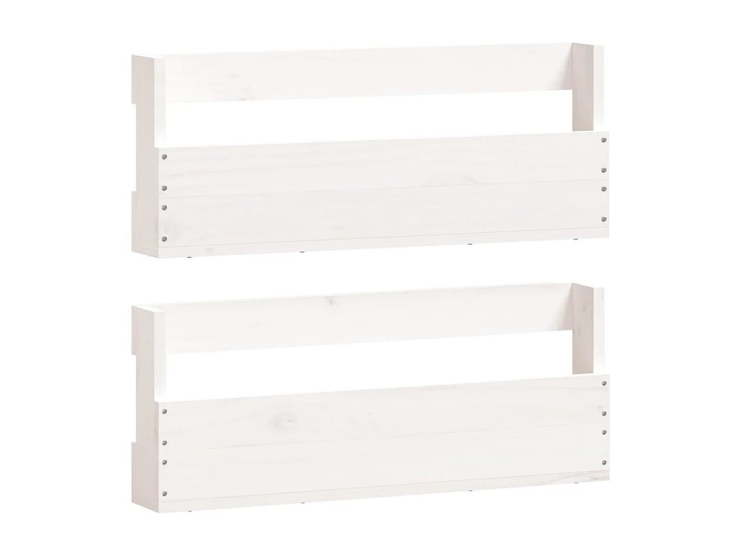 Étagères à chaussures murales 2 pcs Blanc 59x9x23 cm Pin massif