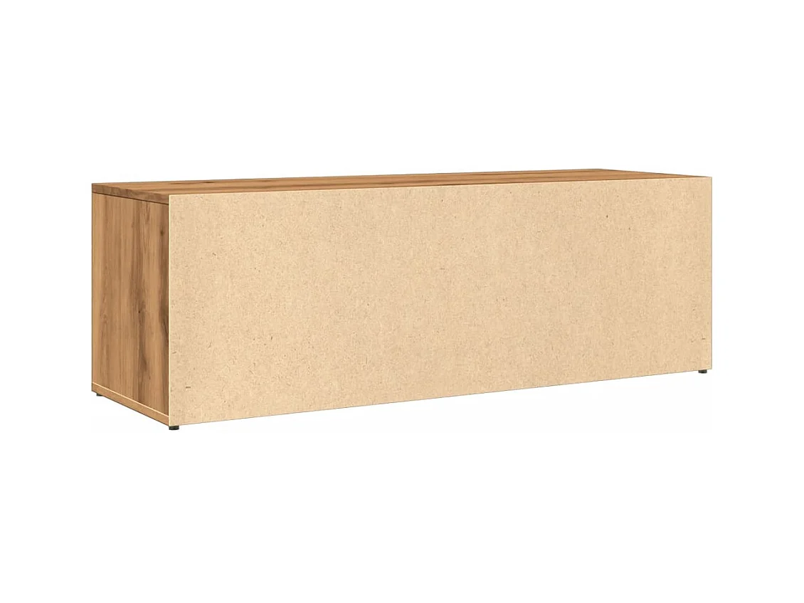 Handgemaakte eiken schoenenopbergbank 105x35x35 cm