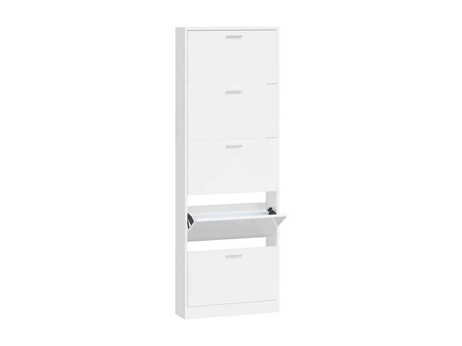 Scarpiera Bianco lucido 59x17x169 cm MDF