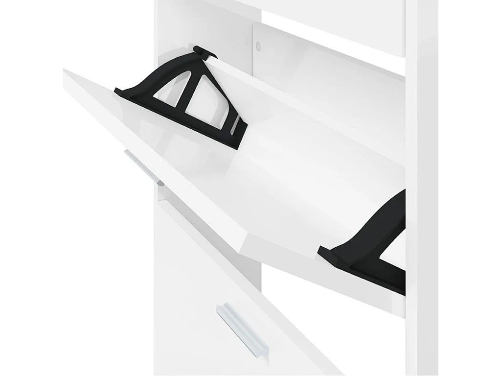 Scarpiera Bianco lucido 59x17x169 cm MDF