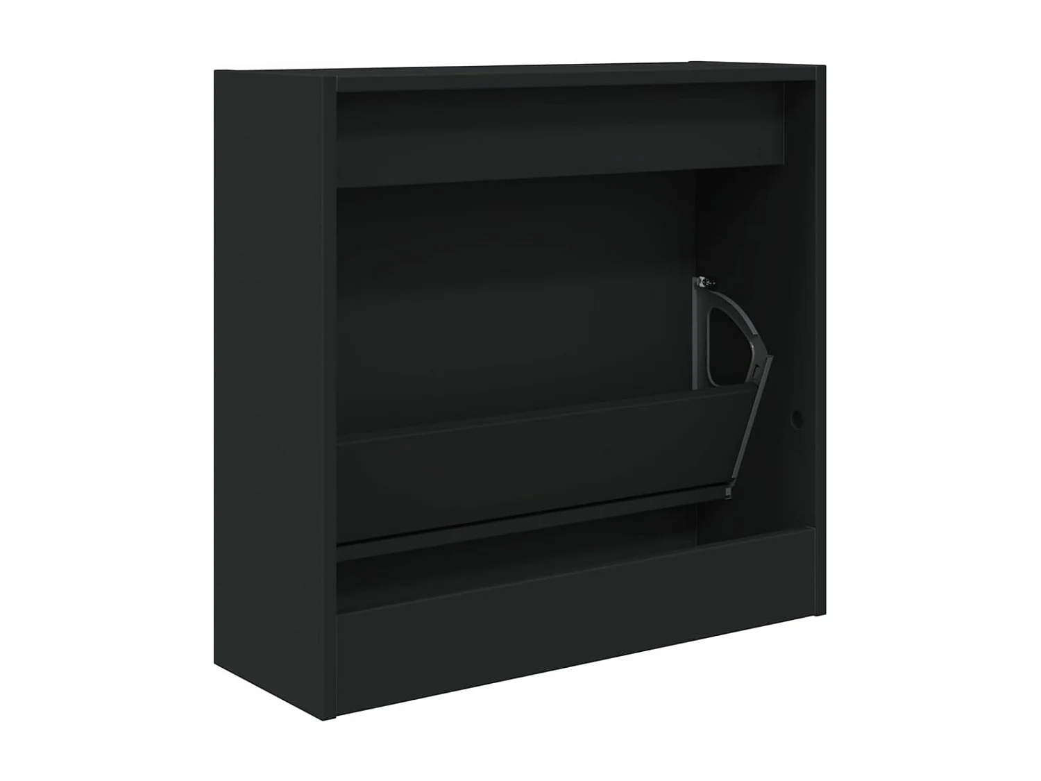 Armoire à chaussures noir 60x21x57 cm bois d'ingénierie