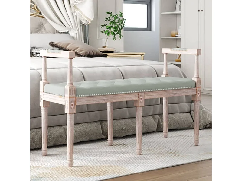 Banc Gris clair 110x40x70 cm Velours