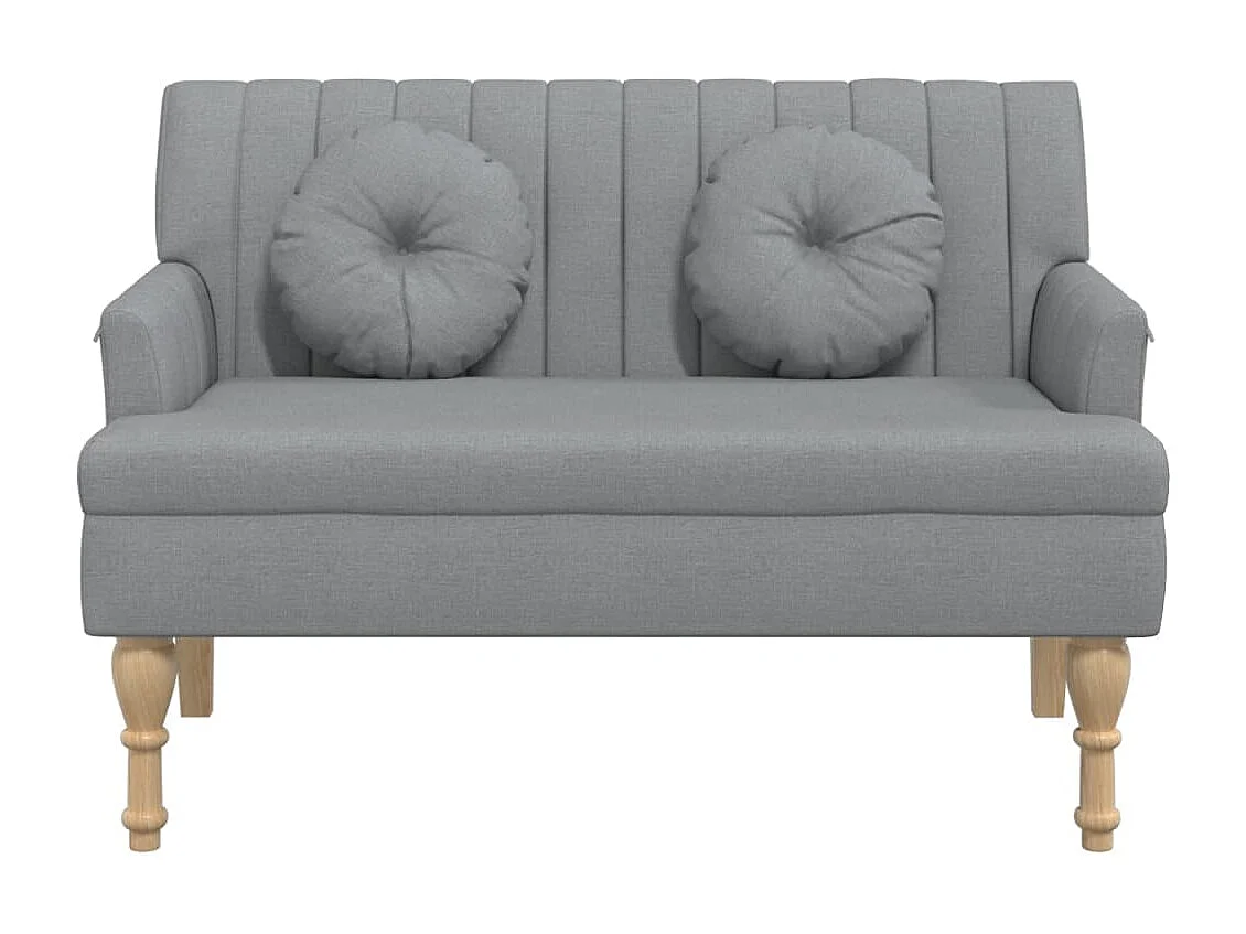 Banc avec coussins gris clair 113x64,5x75,5 cm tissu