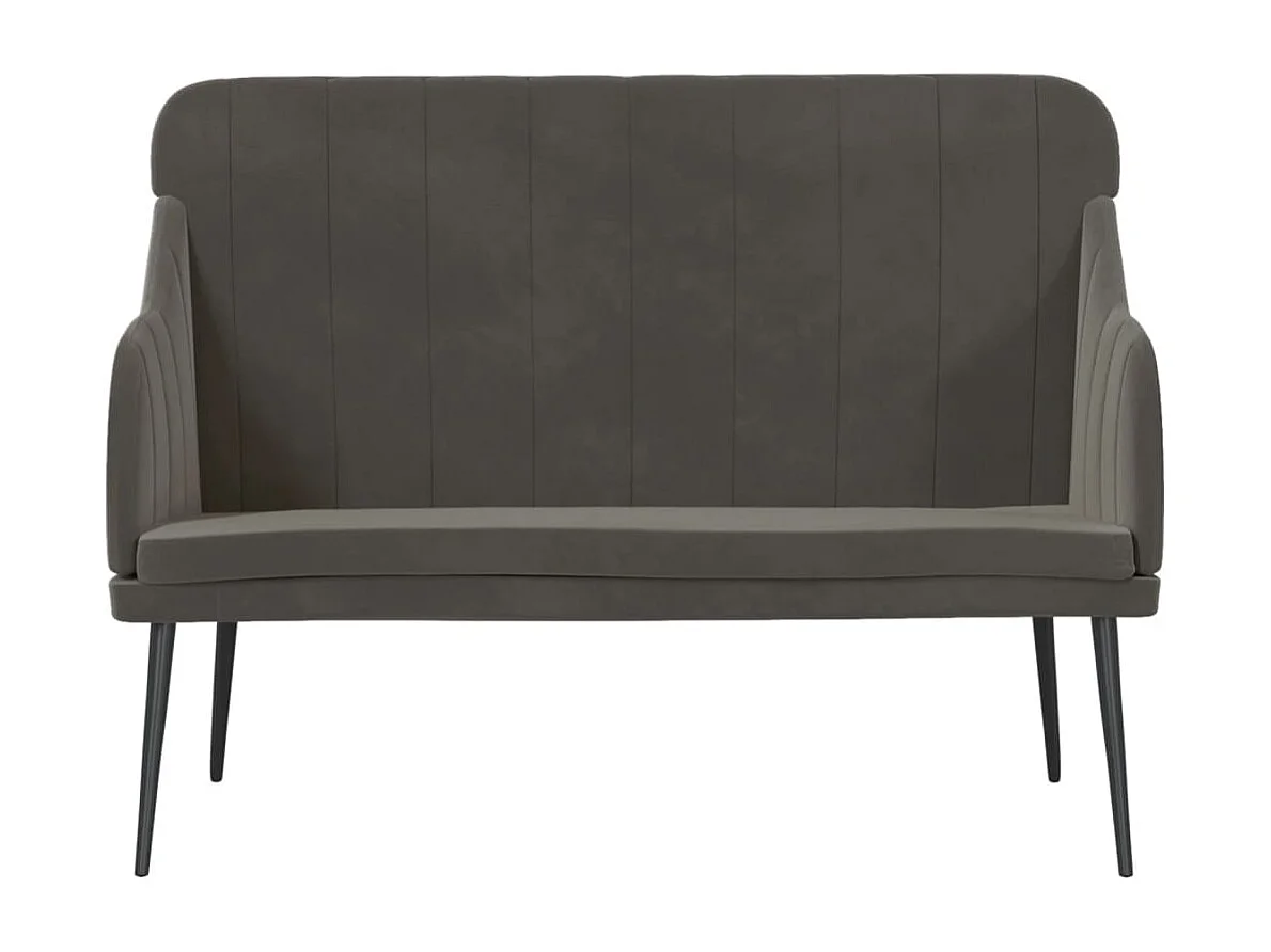 Panca Grigio Scuro 110x76x80 cm Velluto