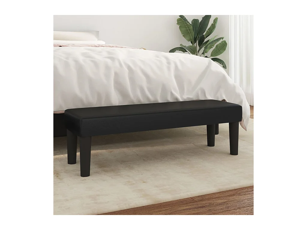 Banc Noir 100x30x30 cm Similicuir