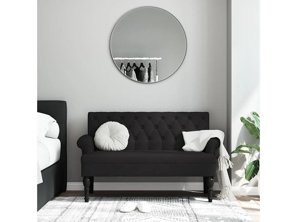 Banco com encosto preto 120x62x75,5 cm tecido