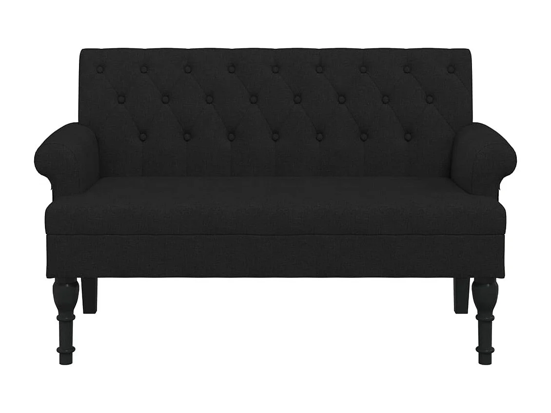 Banc avec dossier noir 120x62x75,5 cm tissu