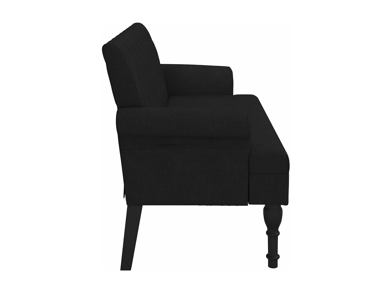 Banc avec dossier noir 120x62x75,5 cm tissu