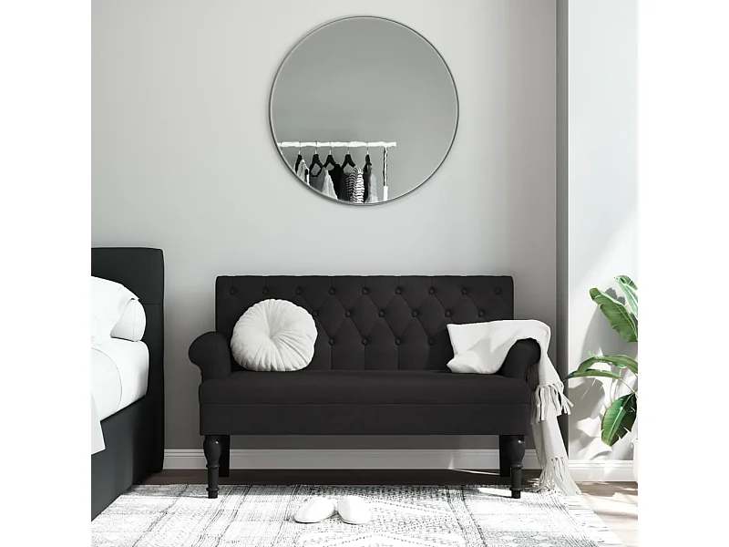 Bank met zwarte rugleuning 120x62x75,5 cm stof