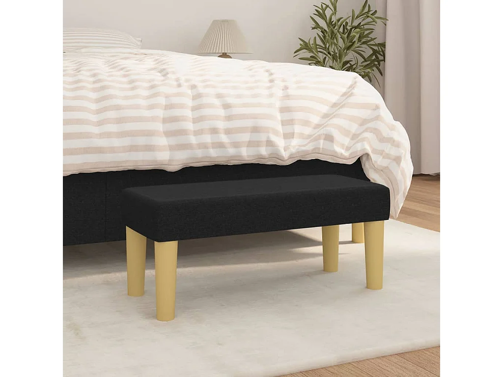 Panchina Nera 70x30x30 cm Tessuto