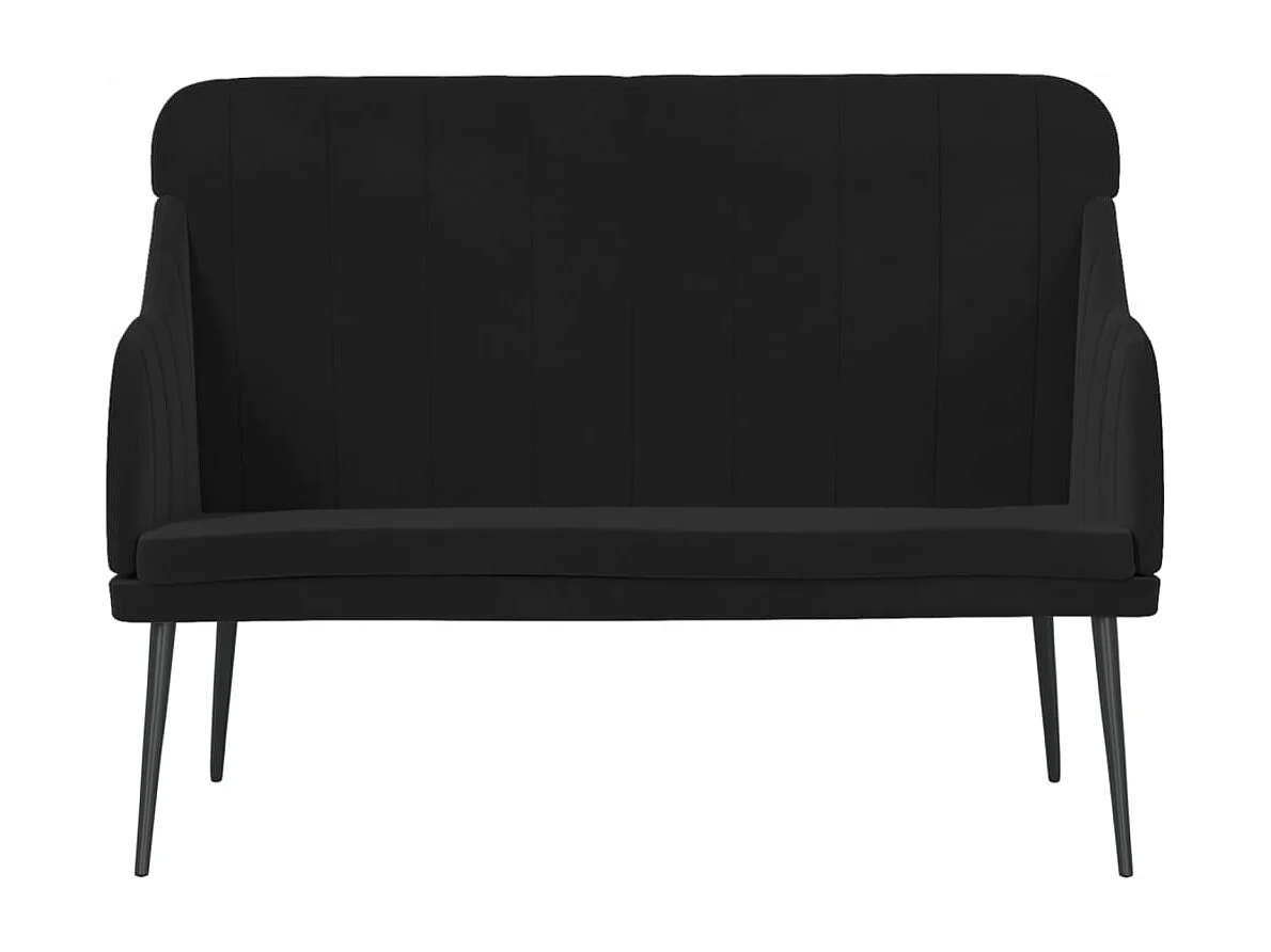 Schwarze Bank 110x76x80 cm Samt