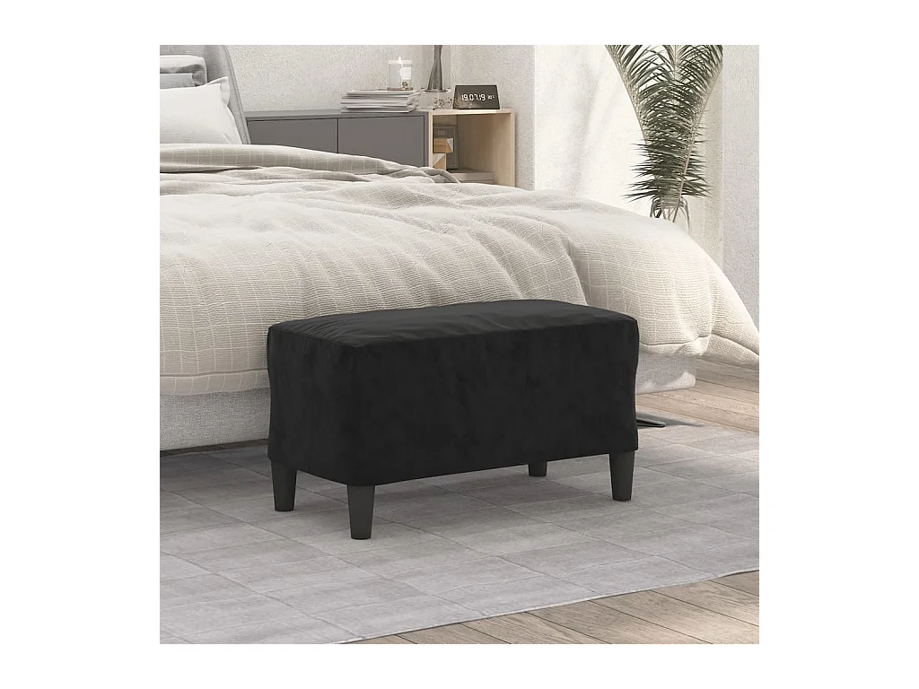 Banc Noir 70x35x41 cm Velours