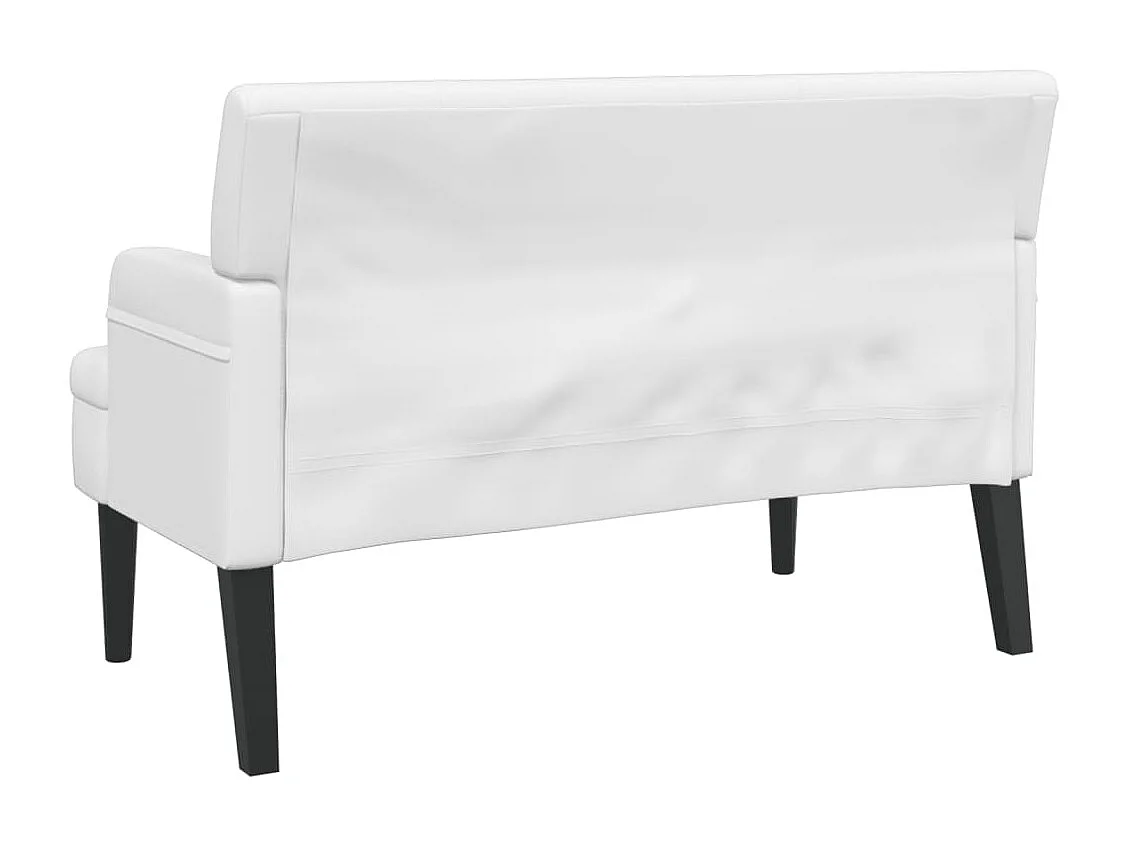 Banco com encosto branco 112x65,5x75 cm couro sintético