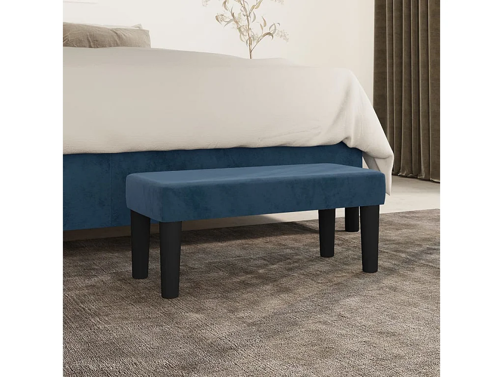 Banc Bleu foncé 70x30x30 cm Velours