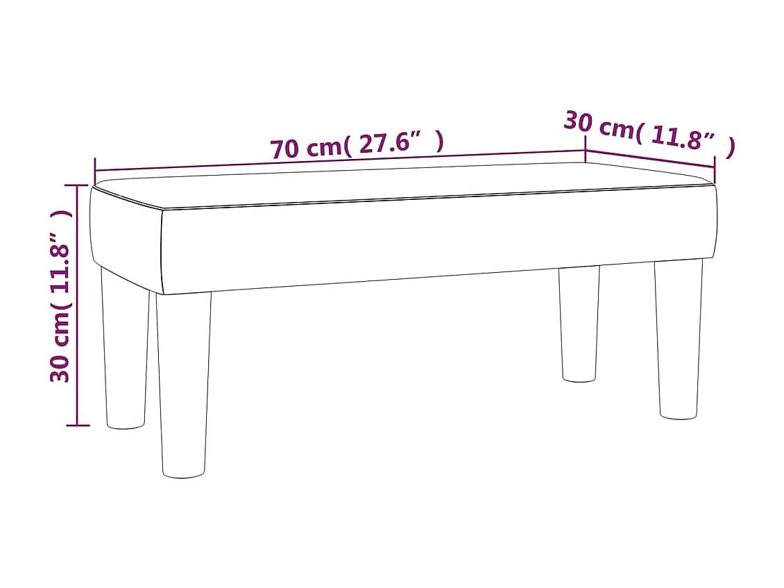 Banc Bleu foncé 70x30x30 cm Velours