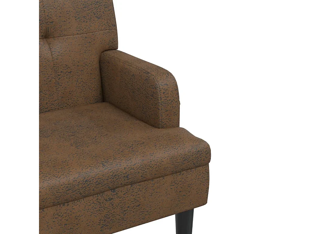 Banco com encosto castanho 112x65,5x75 cm camurça imitação de pele
