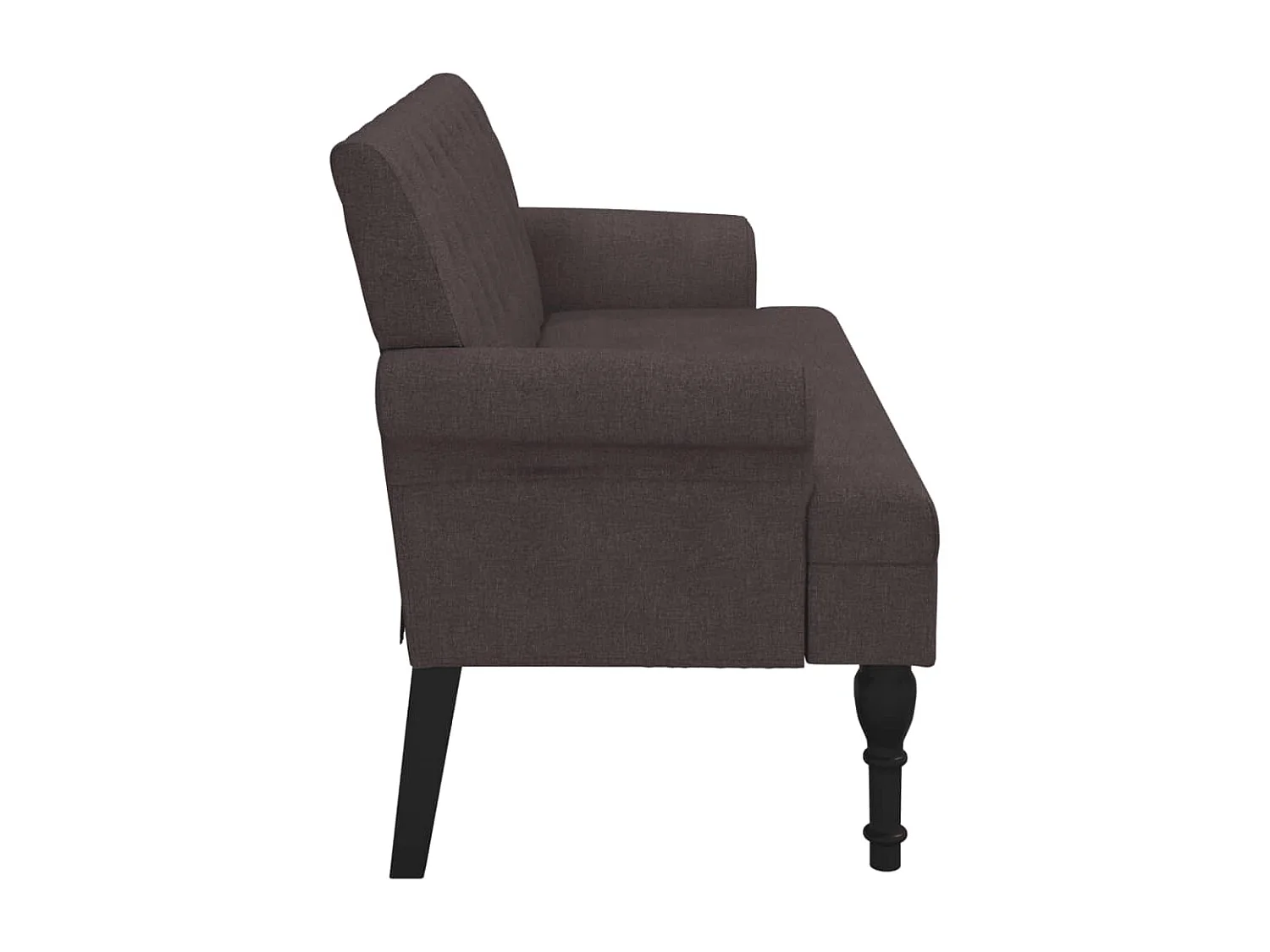 Banc avec dossier marron foncé 120x62x75,5 cm tissu
