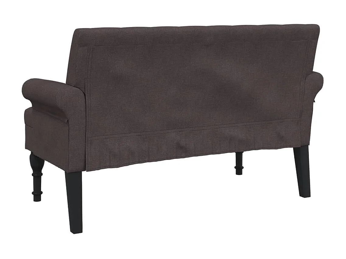 Banc avec dossier marron foncé 120x62x75,5 cm tissu