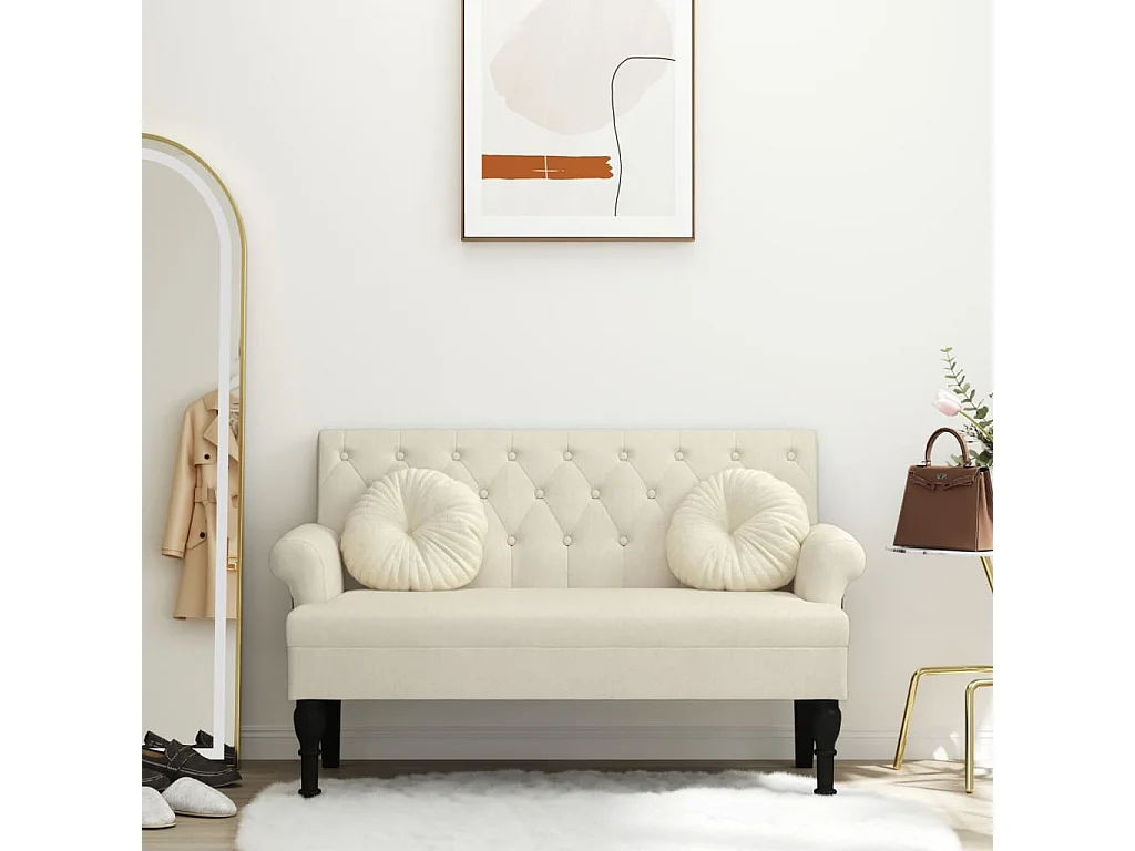 Banc avec dossier 120x62x75,5 cm lin