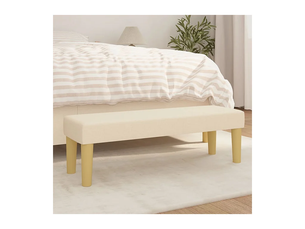 Banc Crème 100x30x30 cm Tissu