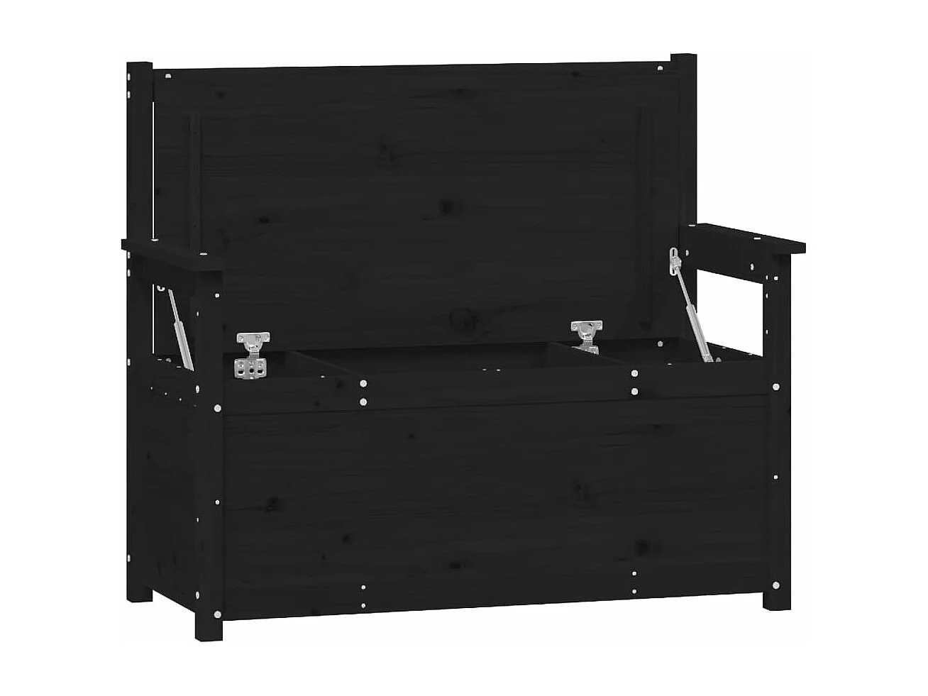 Banco negro 112,5x51,5x96,5 cm Madera maciza de pino