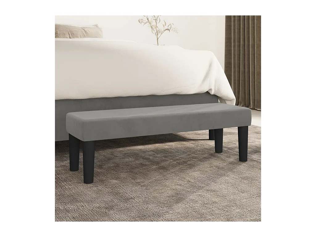 Banc Gris clair 100x30x30 cm Velours