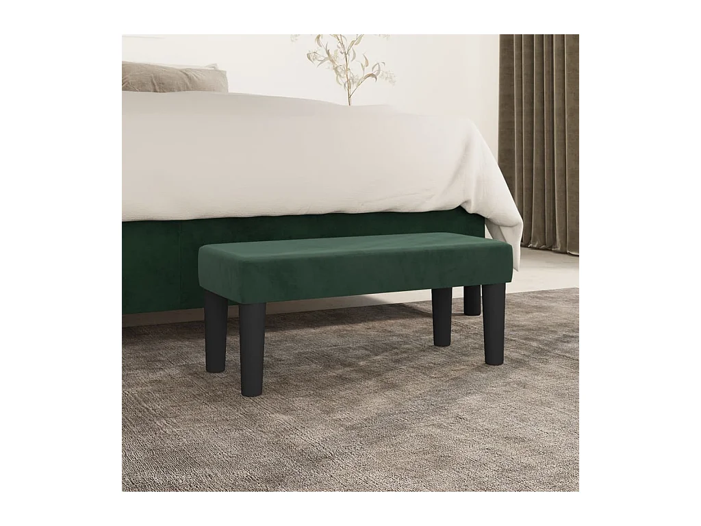 Banc Vert foncé 70x30x30 cm Velours