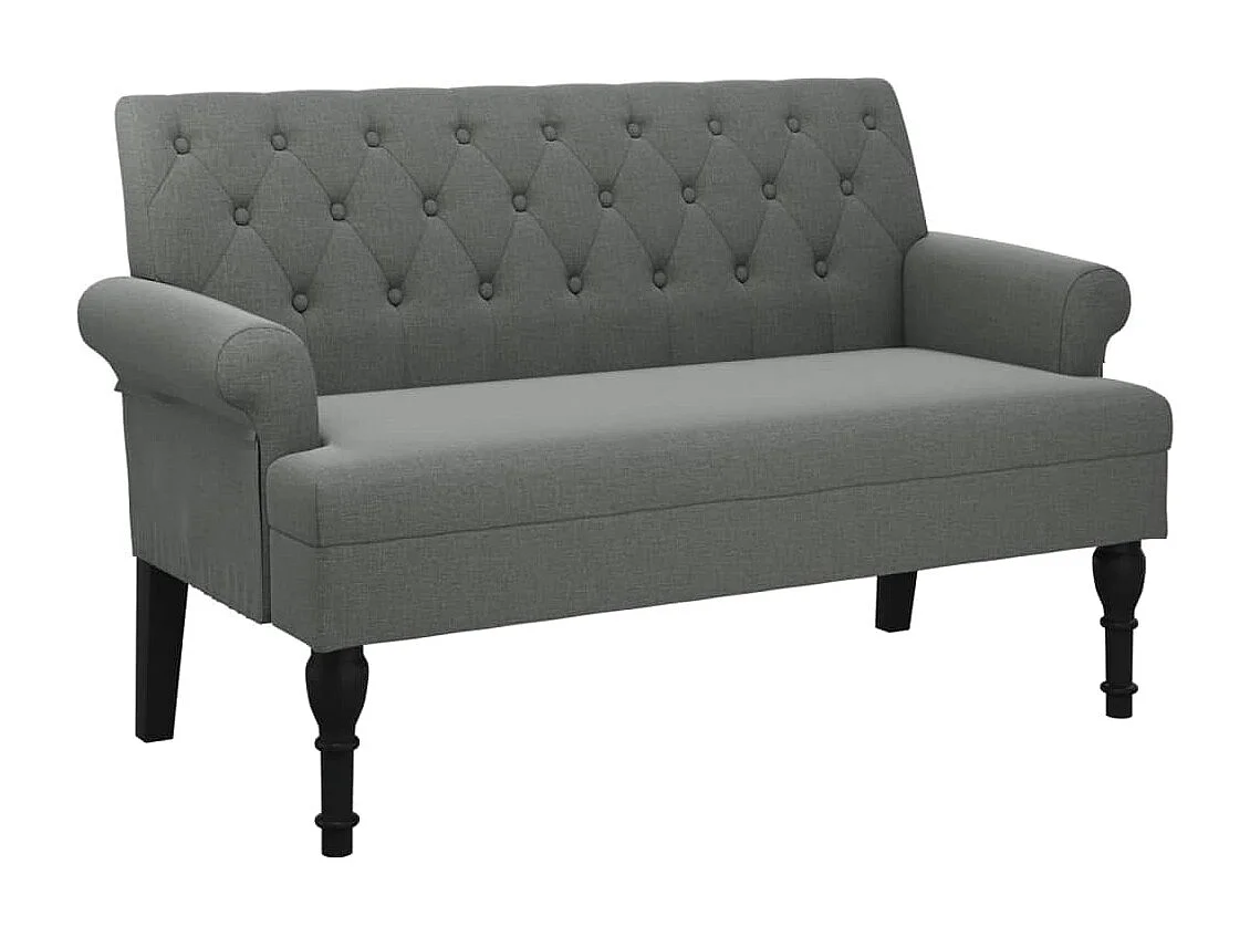 Banc avec dossier gris foncé 120x62x75,5 cm tissu