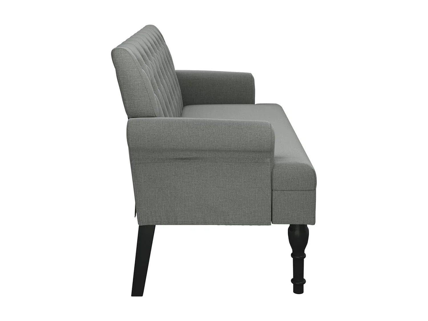 Banc avec dossier gris foncé 120x62x75,5 cm tissu