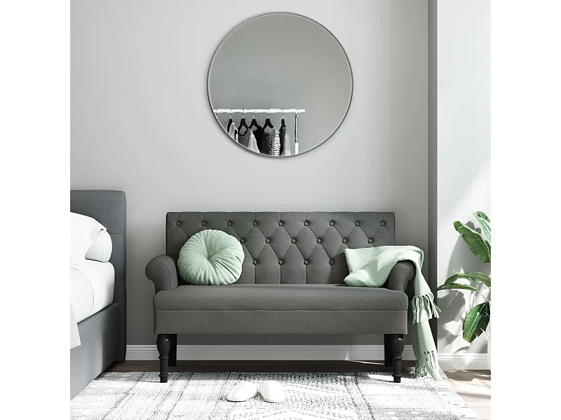 Banc avec dossier gris foncé 120x62x75,5 cm tissu
