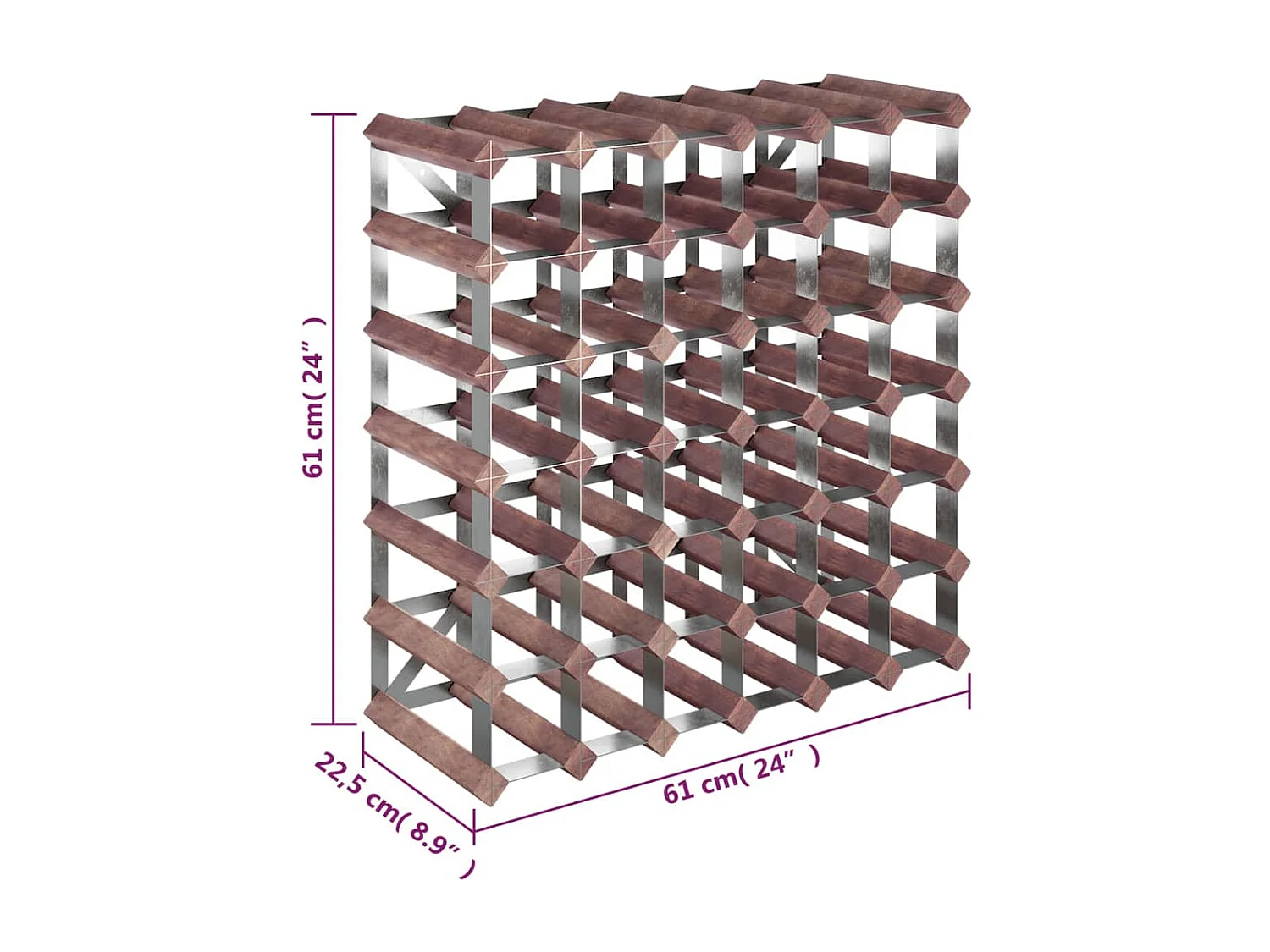 Casier à bouteilles pour 42 bouteilles Marron Bois pin solide