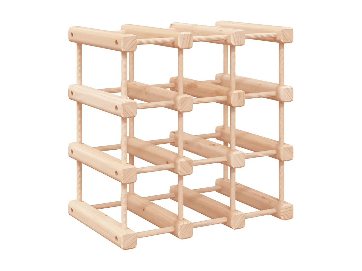 Portabottiglie per 12 bottiglie 36x23x36 cm in legno massello di pino