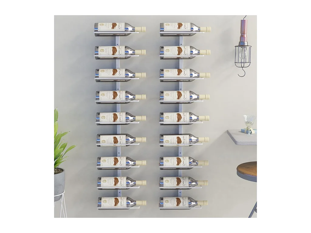 Casier à vin mural pour 9 bouteilles 2 pcs Blanc Fer