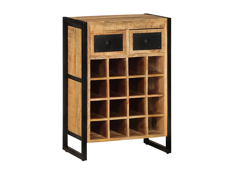 Portabottiglie per 16 bottiglie. Legno massello di mango