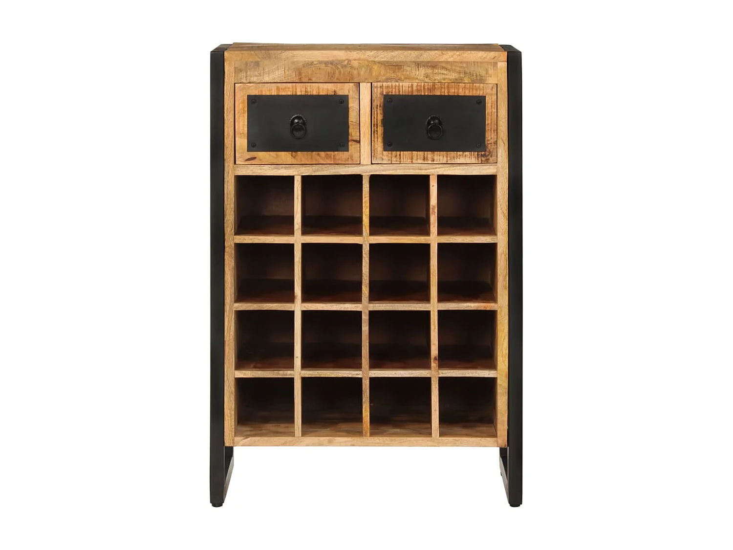 Portabottiglie per 16 bottiglie. Legno massello di mango