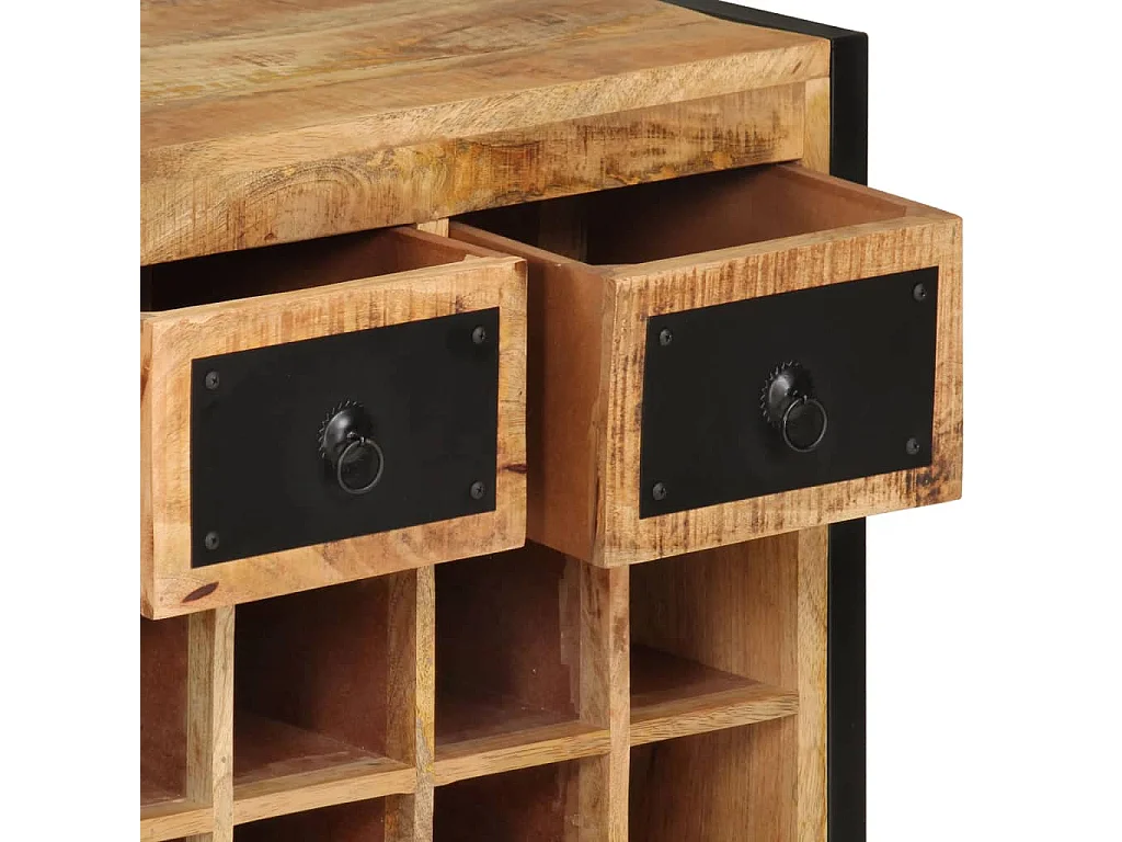 Portabottiglie per 16 bottiglie. Legno massello di mango