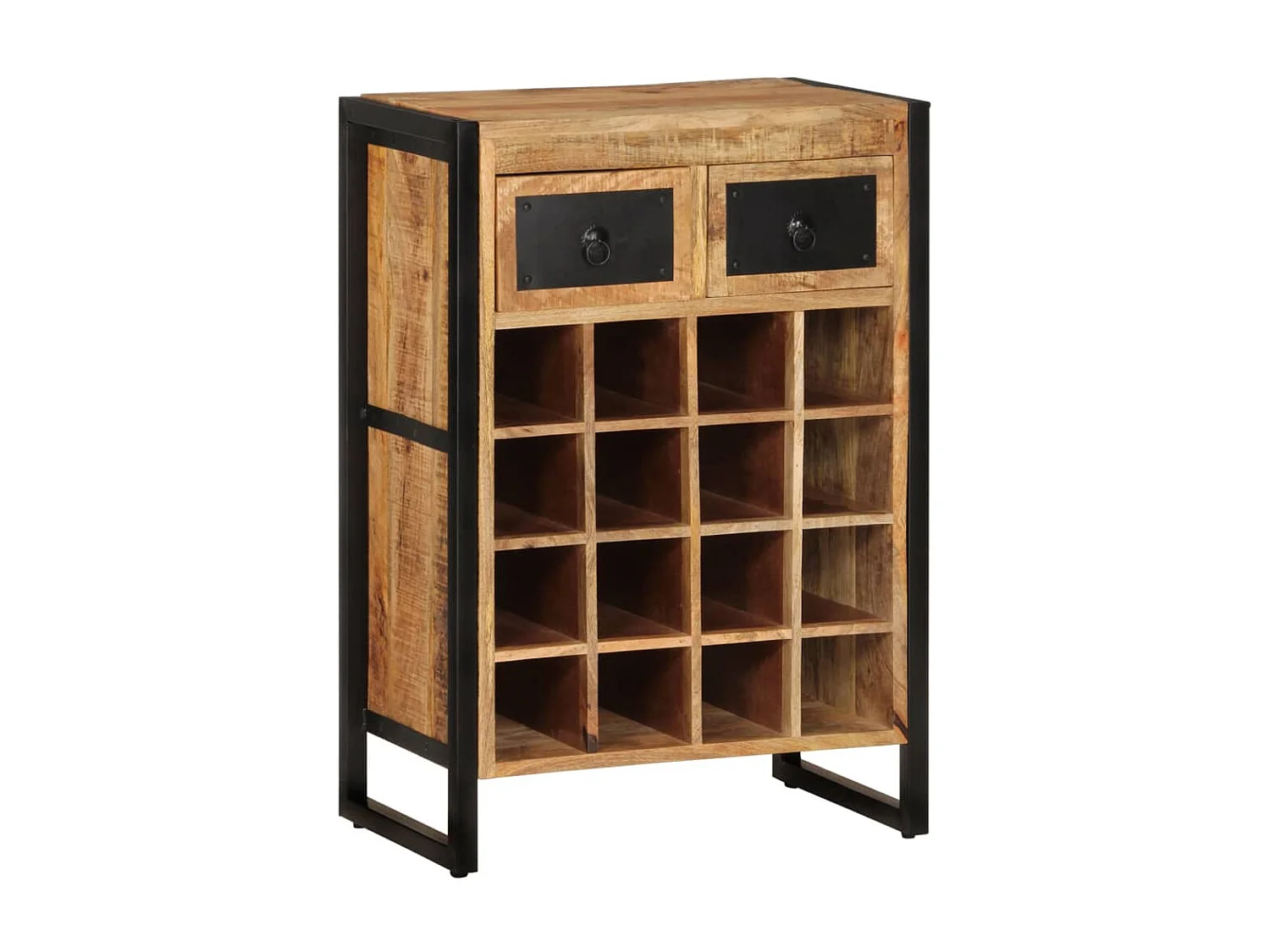 Portabottiglie per 16 bottiglie. Legno massello di mango