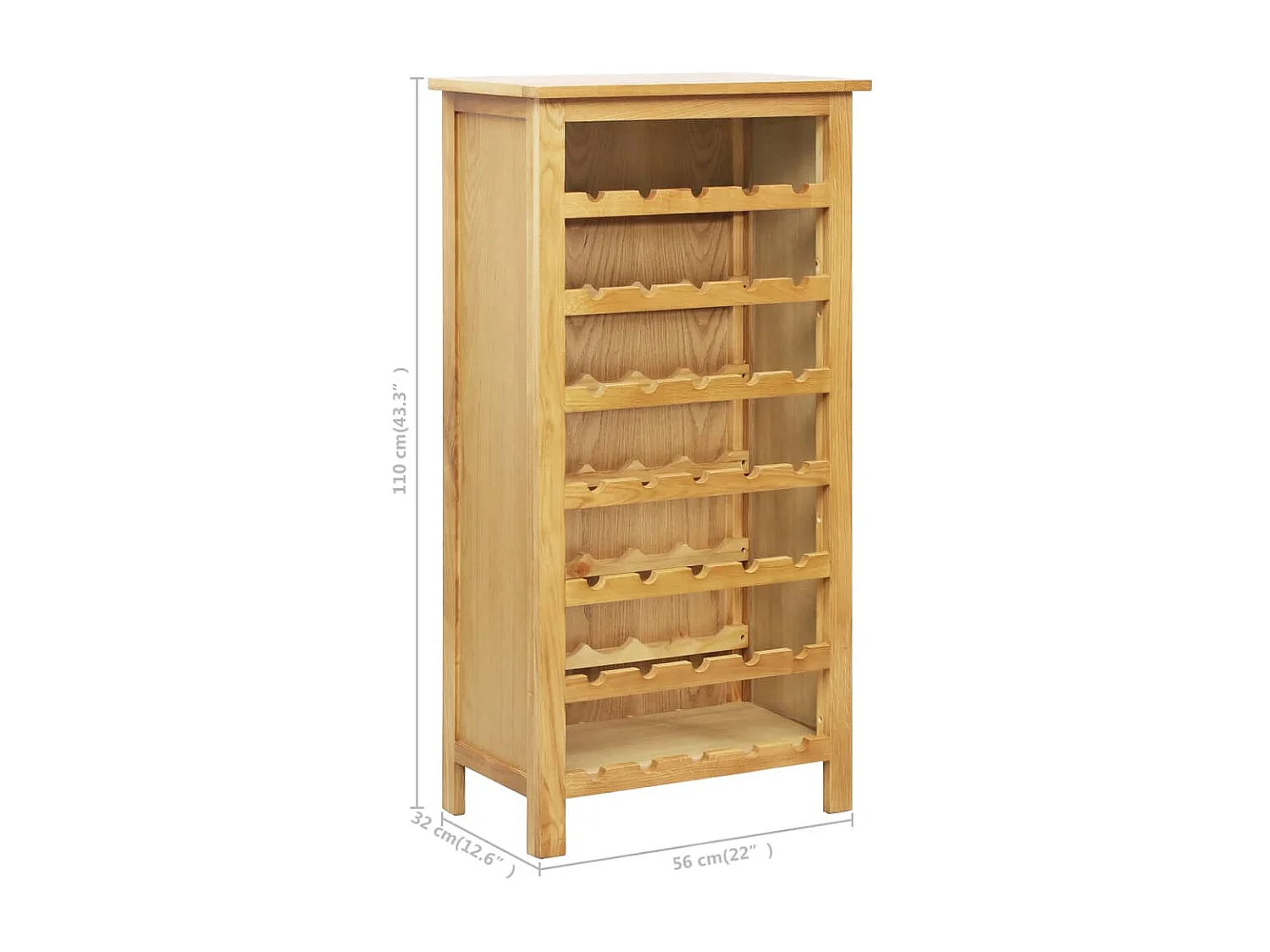 Range bouteille 56x32x110 cm Bois de chêne solide