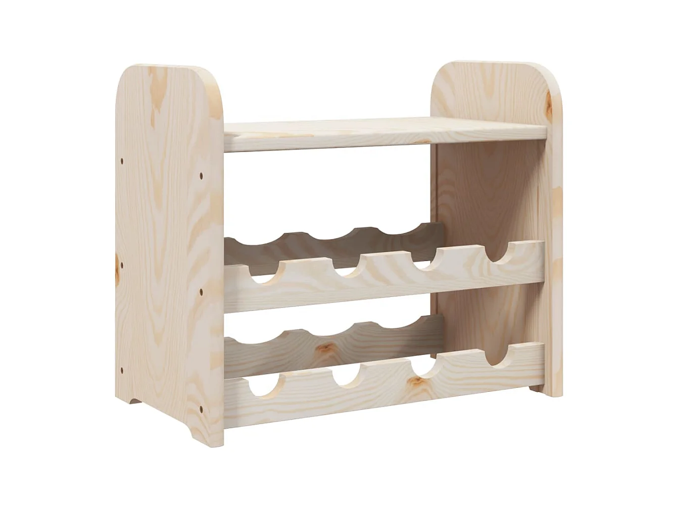 Wijnrek met bovenpaneel 43x25x37 cm massief grenenhout