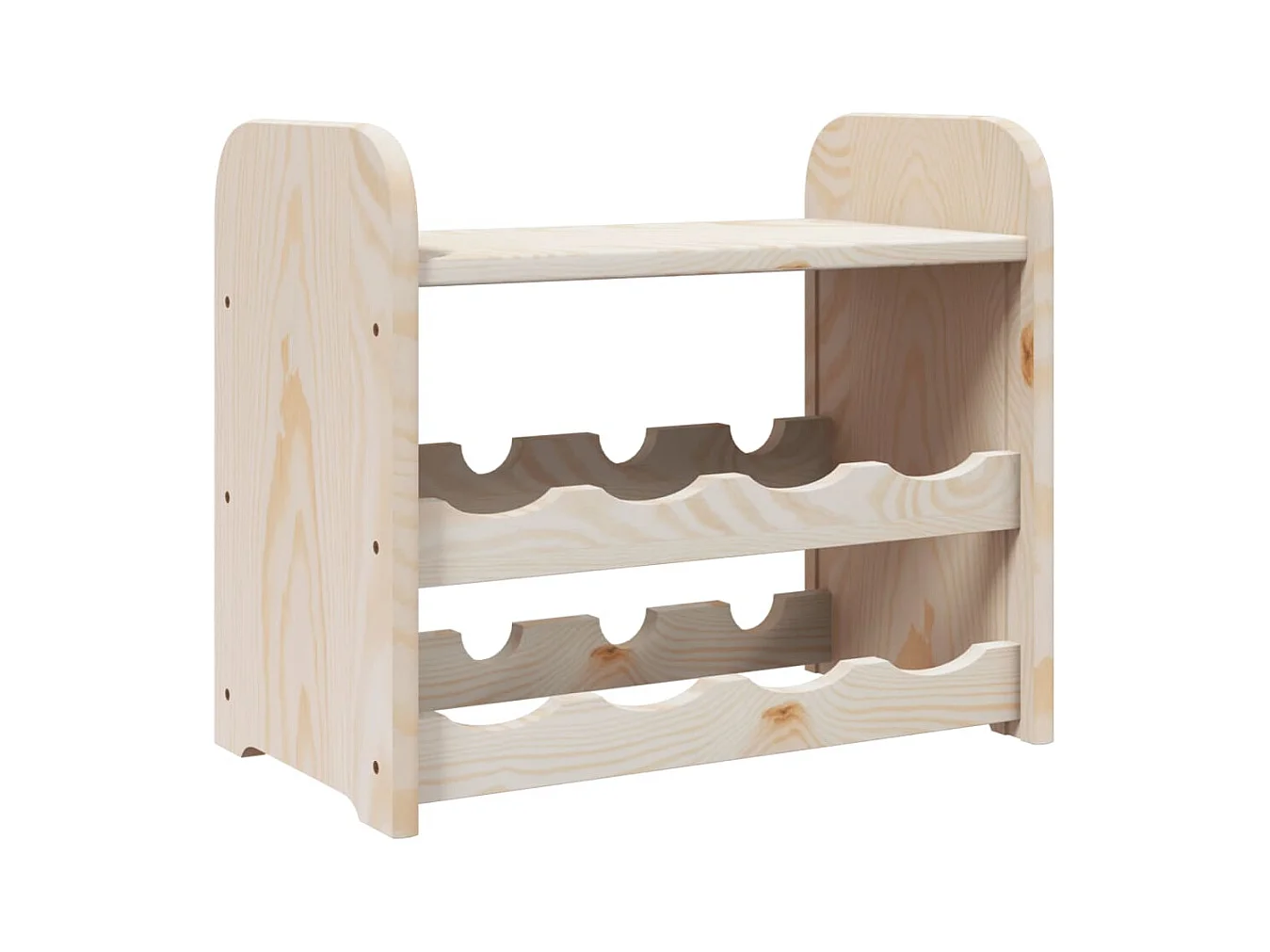 Wijnrek met bovenpaneel 43x25x37 cm massief grenenhout