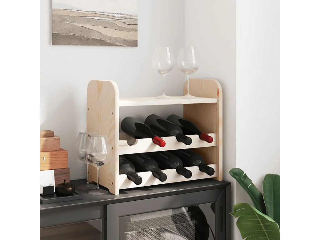 Casier à vin avec panneau supérieur 43x25x37 cm bois pin massif