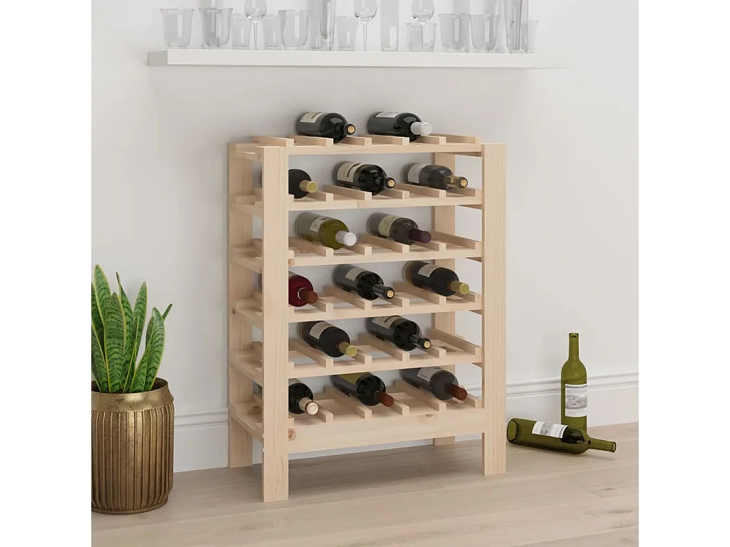 Portabottiglie 61,5x30x82 cm Legno di pino massiccio