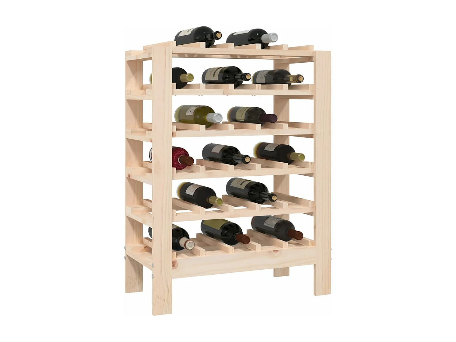 Portabottiglie 61,5x30x82 cm Legno di pino massiccio