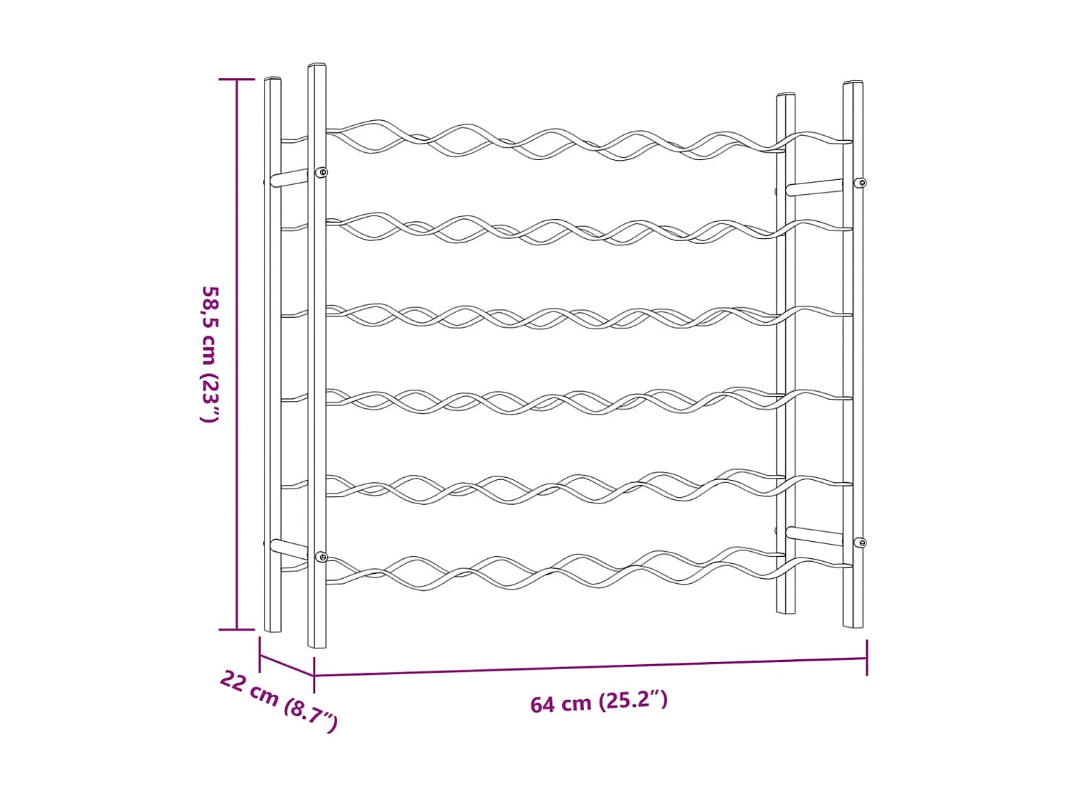 Garrafeira para 36 garrafas Metal Branco