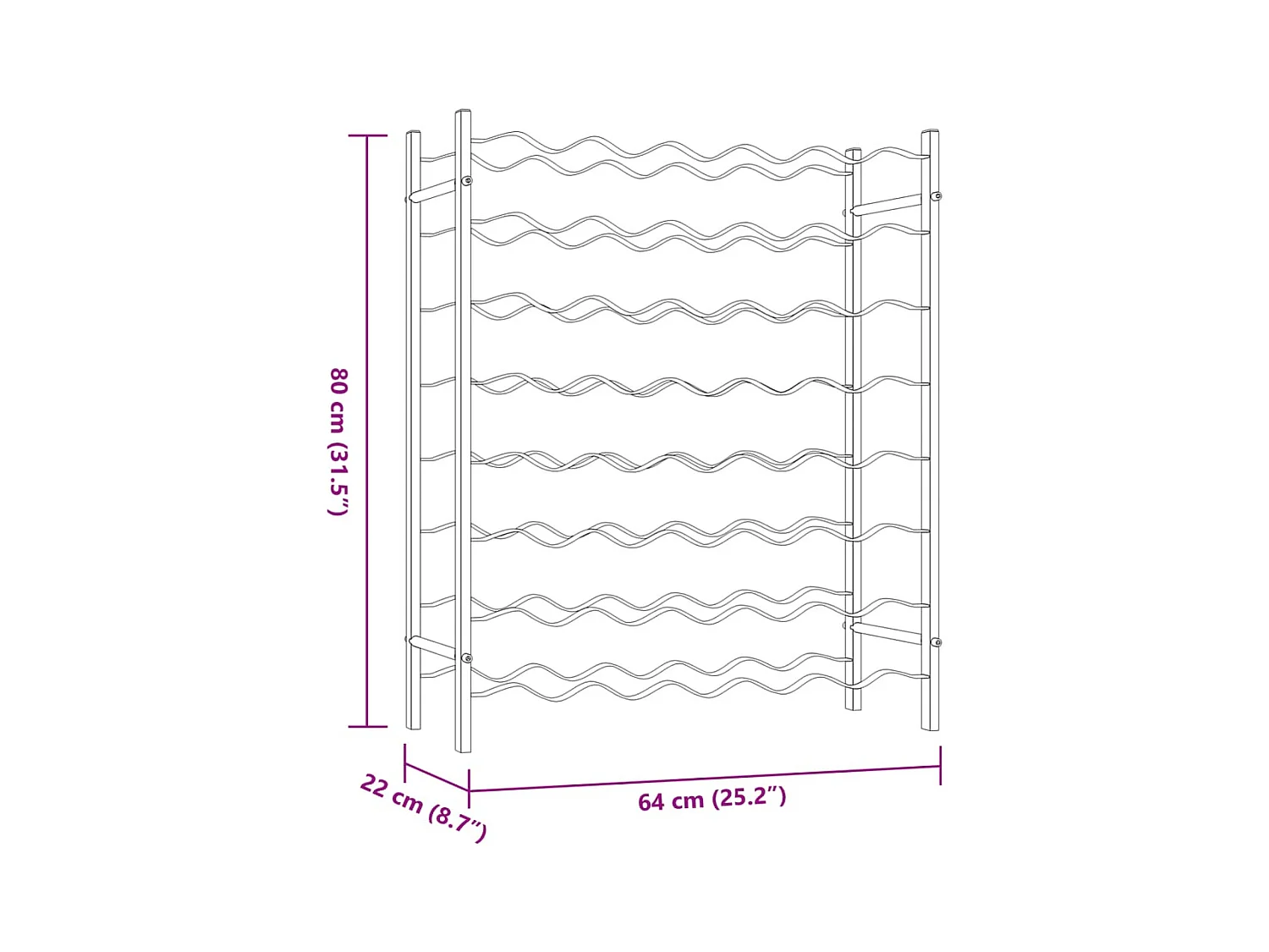 Portabottiglie per 48 bottiglie in metallo bianco