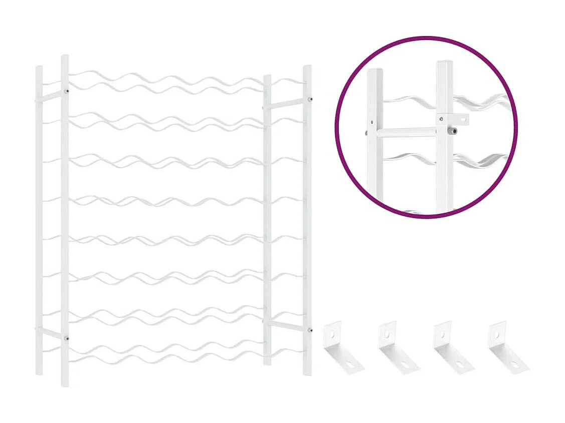 Portabottiglie per 48 bottiglie in metallo bianco