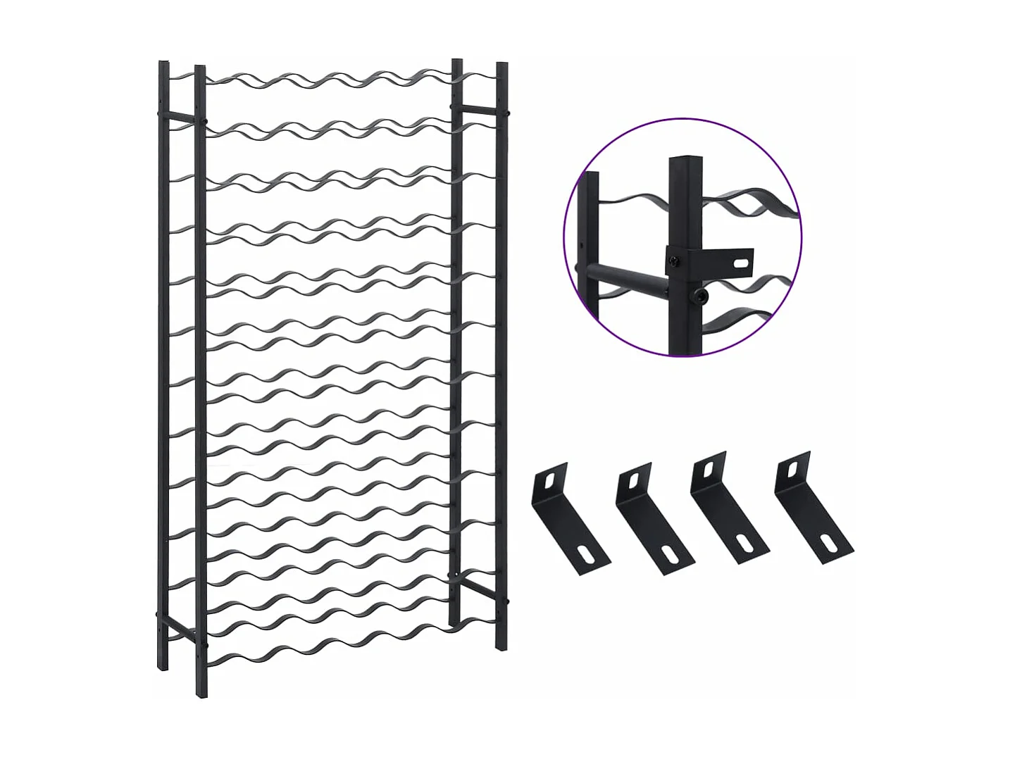 Garrafeira para 72 garrafas Ferro Preto